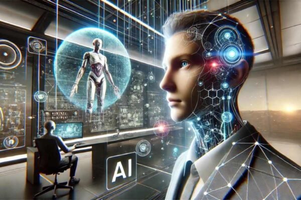 Un avatar animado por IA interactuando en un entorno digital inmersivo.