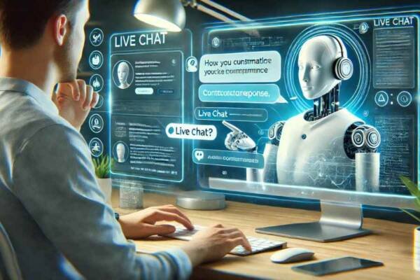 interacción entre usuario y asistente virtual con inteligencia artificial