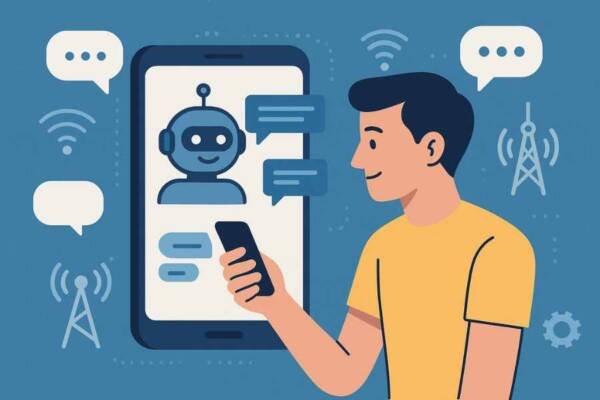Un chatbot con IA interactúa con un cliente de telecomunicaciones en un entorno digital